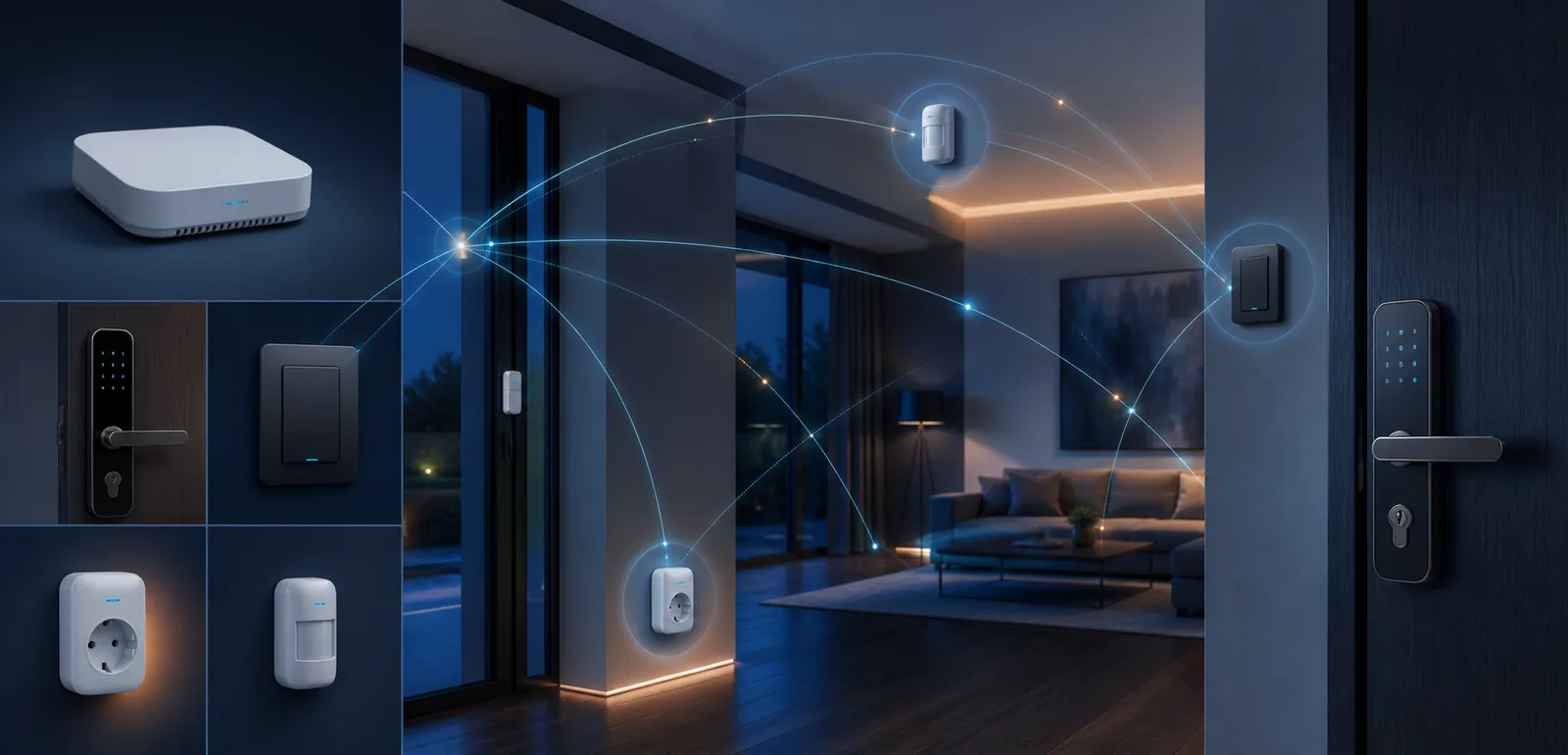 Ilustração de Z-Wave: automação sem fio com foco em compatibilidade e estabilidade