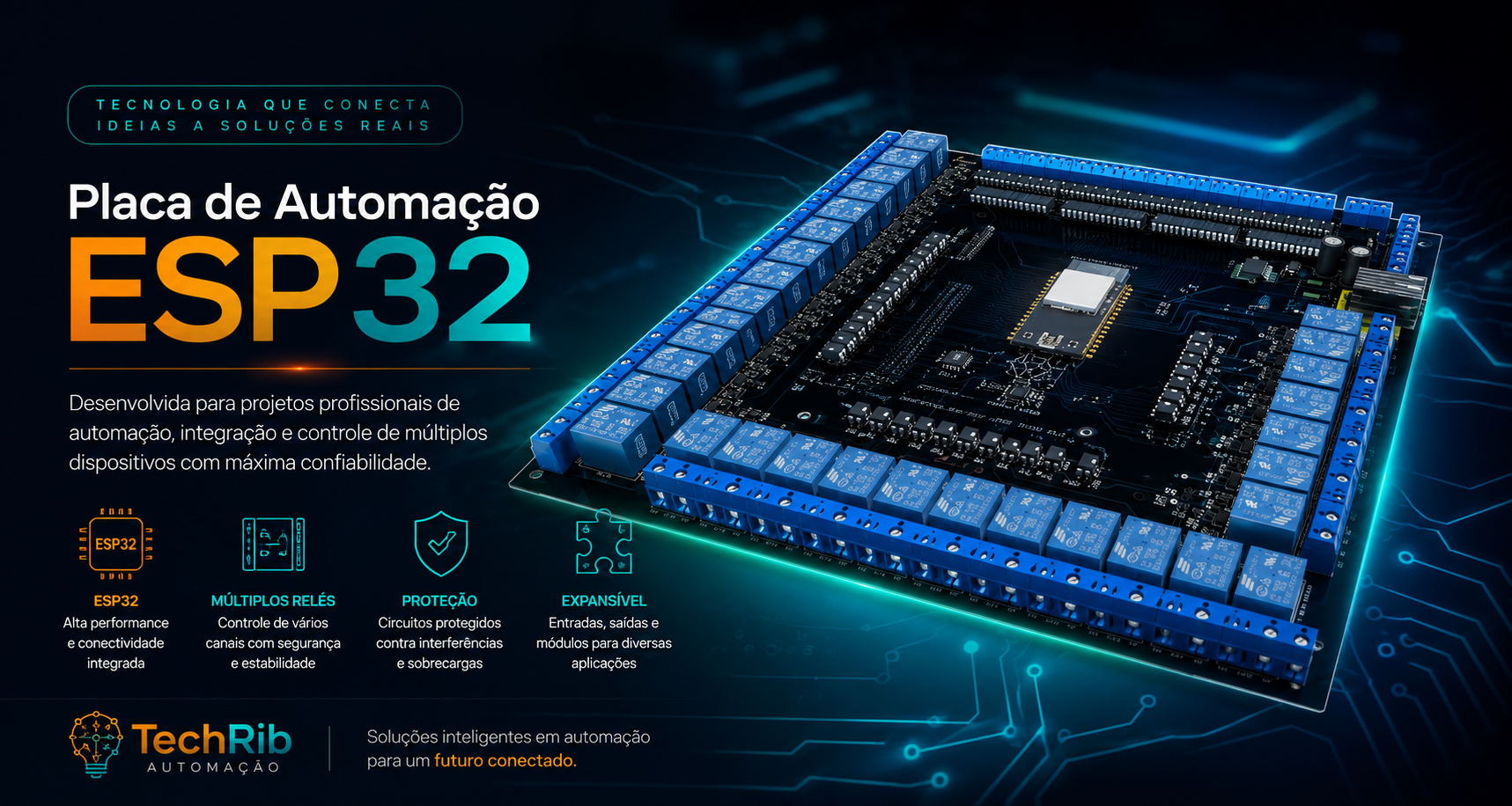 Imagem conceitual de Central de automa&ccedil;&atilde;o 32 canais